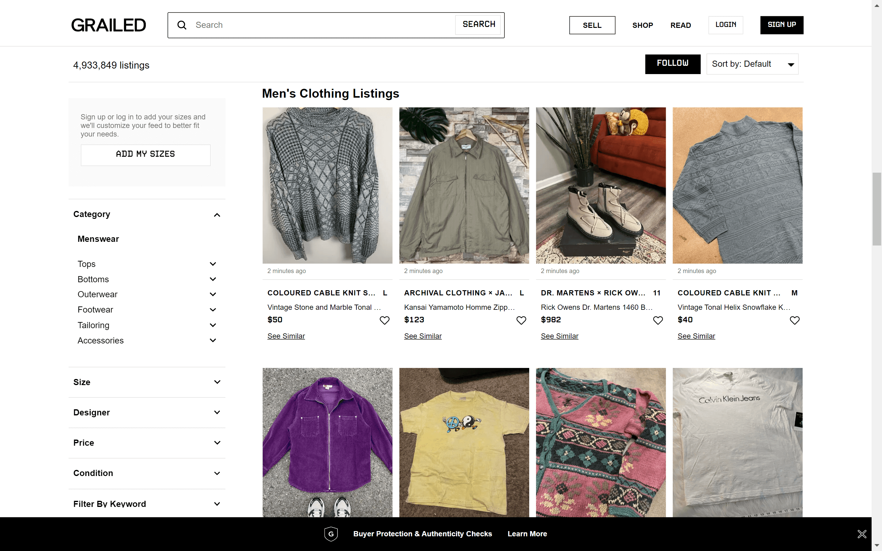 Grailed screenshot 2