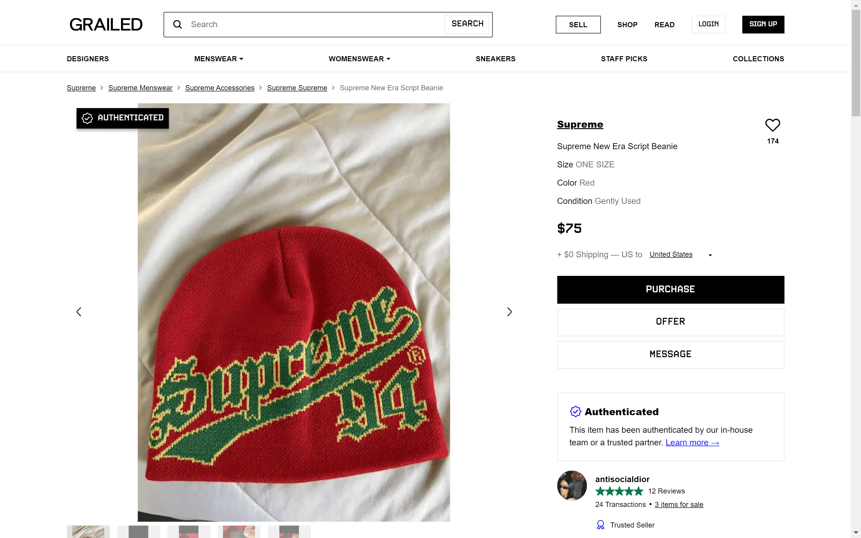 Grailed screenshot 3